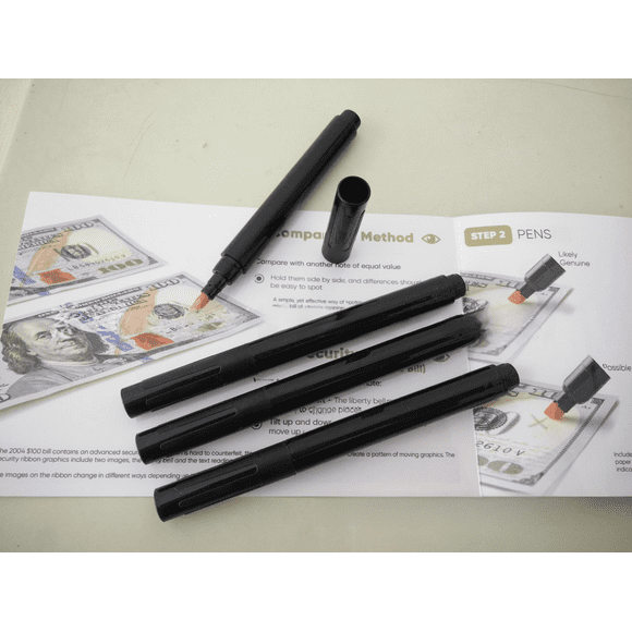 Bolígrafo de inspección de billetes a base de agua, bolígrafo con cabezal redondo, bolígrafo detector de billetes mágico a base de agua