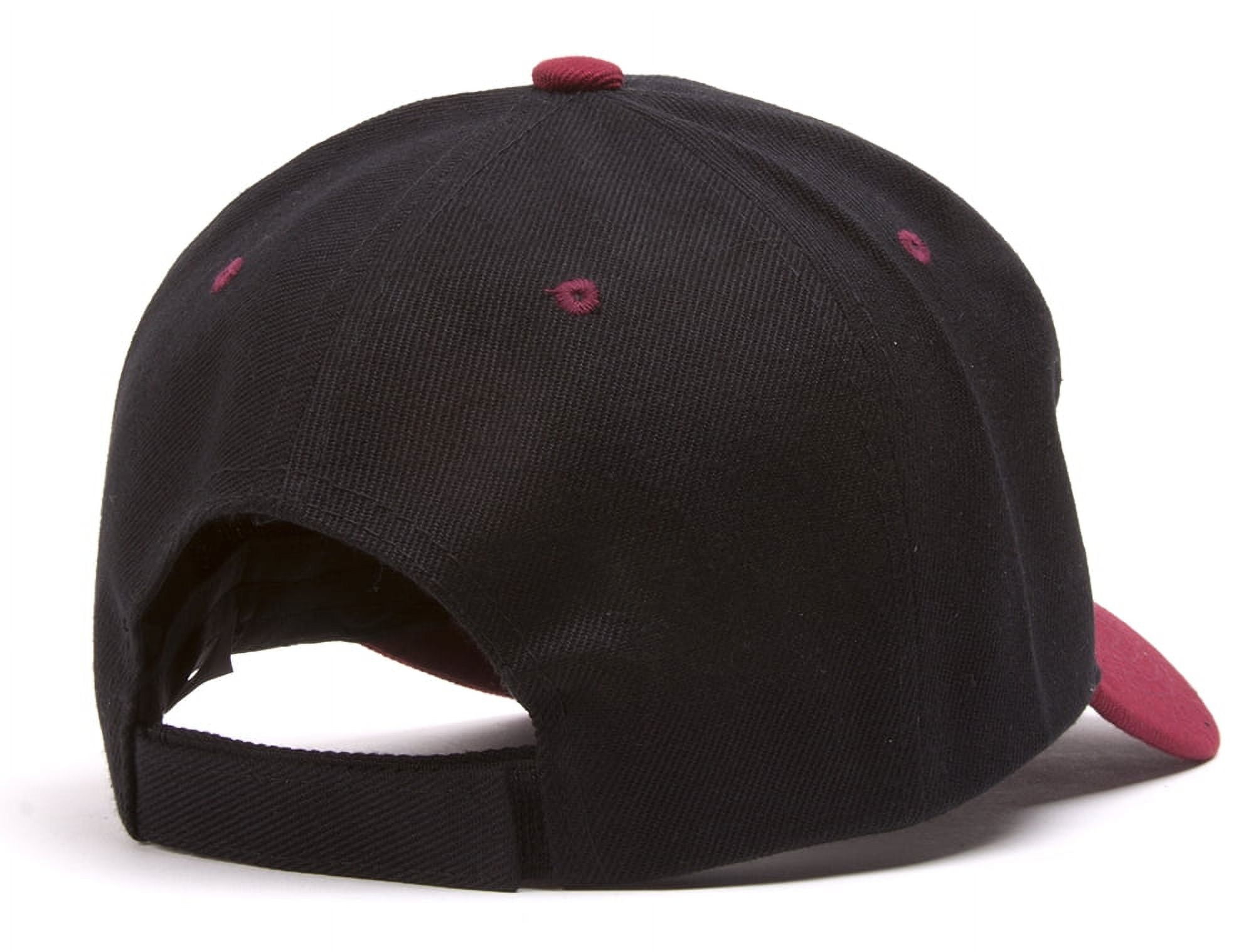 Top Headwear 12-Pack Adjustable Baseball Hat - Black/Burgundy