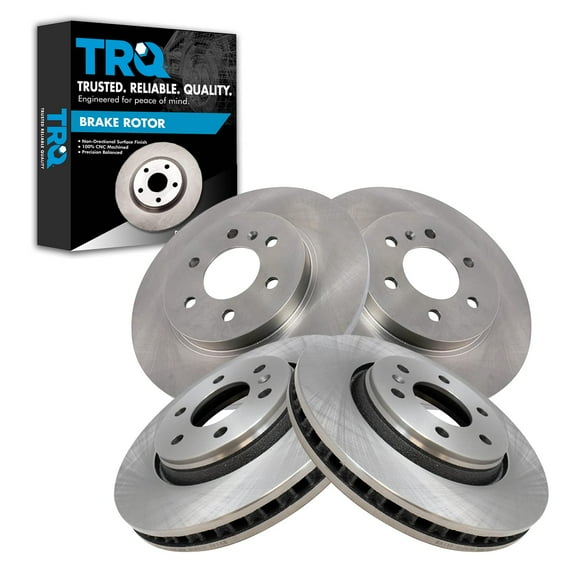TRQ Front & Rear Brake Rotors Set Fits Select 2006-2007 Buick Terraza 2006-2008 Chevrolet Uplander Saturn Relay