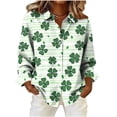 thumbnail image 5 of AUNVITO Women's St. Patrick's Day Shirt Long Sleeve Collared Button Down with Holiday Print Casual and Festive Style, 5 of 5