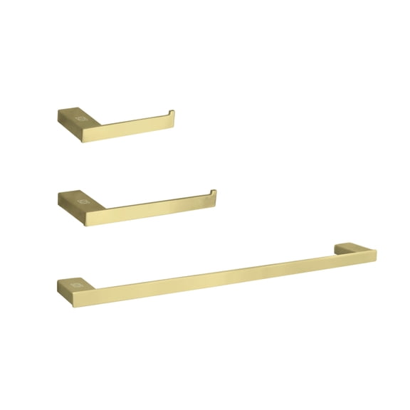 Sofia 3-Piece Bathroom Hardware Set in Brushed Gold