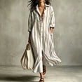 thumbnail image 2 of Bxsruta Womens Maxi Shirt Dress Long Sleeve Button Down Casual Casual Vacation Beachwear, 2 of 8
