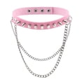 thumbnail image 1 of Gargantilla Punk Gothic Collar Sunnimix Cuero Rosado, 1 of 6