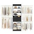 thumbnail image 2 of Homieasy 4-8 FT Walk-in Closet Organizer Tower, 2 Wooden Drawers + 5 Hang Rods, Built-in Shelves, Fit 60-96'' Closet Systems,Black, 2 of 7