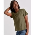 thumbnail image 2 of Hanes Essentials Women’s Cotton T-Shirt, Classic Fit Oregano XS, 2 of 4