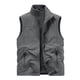 thumbnail image 3 of Camiseta sin mangas con cuello alto para hombre, color liso, para exteriores, con múltiples bolsillos, informal, de terciopelo y poliéster., 3 of 4