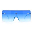 thumbnail image 3 of Oversize Rimless Shield Square Rectangle Large Sunglasses All Blue, 3 of 8