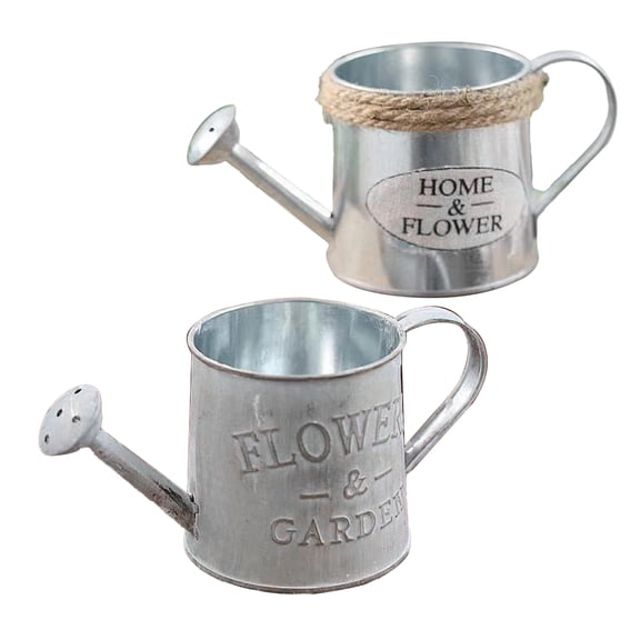 Vintage Distressed Metal Watering Can Decor Set, Farmhouse Decoration, Summer Decorations for Home Indoor, Small Iron Watering Can Prop, Unique Tabletop Ornament