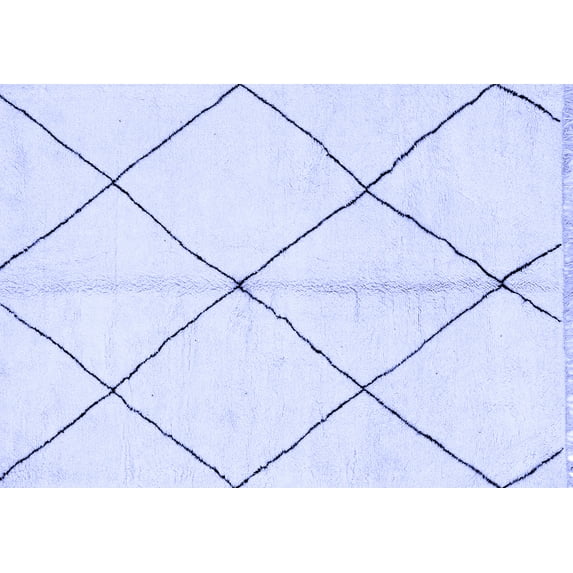 Ahgly Company Indoor Rectangle Solid Blue Modern Area Rugs, 6' x 9'