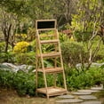 thumbnail image 3 of Decorative Wooden 4-Tier Chalkboard Ladder Shelf, Flower Plant Pot Display Shelf Bookshelf, Plant Flower Stand, Storage, 3 of 7