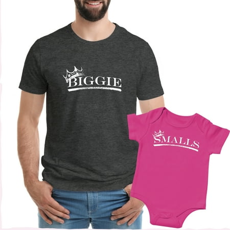 

Feisty and Fabulous Dad and Daughter Shirts Daddy Baby Matching Shirts Gray Biggie & Pink Smalls