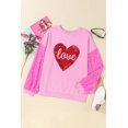 thumbnail image 4 of Redhotype Glitz Heart Design Sequin Long Sleeves Casual Sweater for Women, 4 of 5