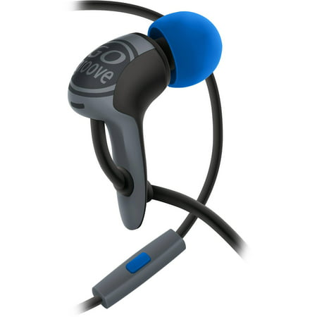 High Performance Noise Isolating AudiOHM HDX Ergonomic Earbud Headphones (Black & Blue) by GOgroove with Handsfree Mic - Works Great for Apple , Sony , HTC and More