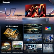 Hisense 55-Inch Class U7 Series Mini-LED Pro ULED 4K UHD Google Smart TV (55U7N) - QLED Quantum Dot Color, Dolby Vision, Native 144Hz, Up to 1500-Nit, Full Array Local Dimming, Motion Rate 480