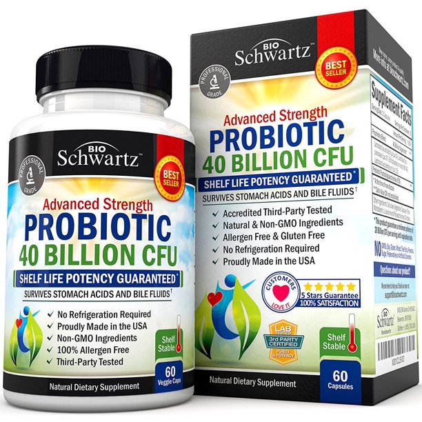 Probiotic 40 Billion CFU. Guaranteed Potency until Expiration. Patented