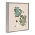 thumbnail image 2 of Stupell Industries Contemporary Abstract Woman Face Monstera Plant Leaf Doodle Gray Framed Giclee Art, 12 x 12, by JJ Design House LLC, 2 of 7