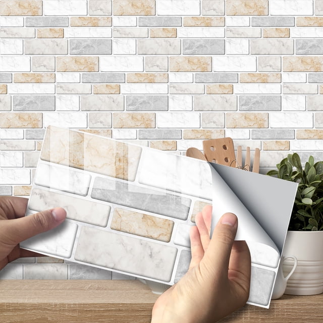 Sumhomie 9/45/90Pcs Tiles PVC Wall Sticker Kit Waterproof Furniture Decal Kitchen Wall Decor