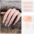 thumbnail image 1 of Fiudx 24 Uñas Postizas Largas de Cobertura Completa, Uñas Postizas Tipo Ataúd, Manicura Estilo Bailarina., 1 of 2