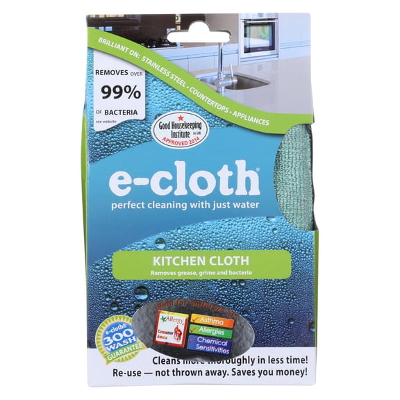 (4 pack) E-Cloth Kitchen Microfiber Cleaning Cloth with Non-Scratch Scrubbing Corner