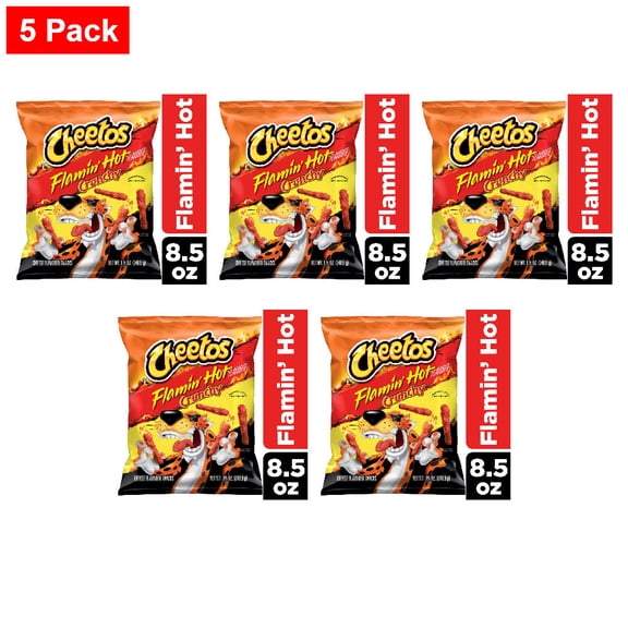 Cheetos Flamin Hot Crunchy Cheese Flavored Snacks 8.5 oz - 5 Pack