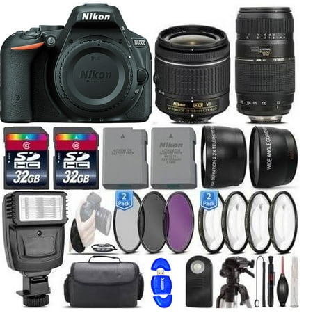 Image of Nikon D5500/D5600 DSLR Camera + Nikon 18-55mm VR II + Tamron 70-300mm + 500mm +Flash -64GB Kit