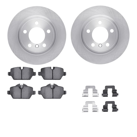 Dynamic Friction Company Rear Brake Rotors with 5000 Advanced Brake Pads includes Hardware 6512-32079