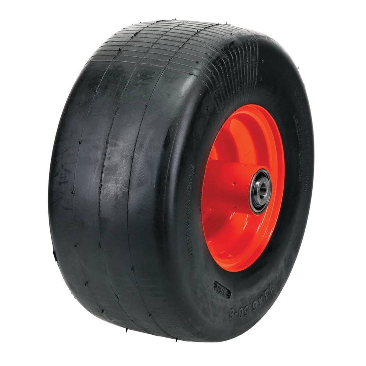 Bad Boy Mowers No Flat 13 x 6.50-6 Orange Wheel Assembly for Lawn Mowers fits ZT Elite Maverick Outlaw and Diesel Series / 022-1080-00, 022-2006-00, 022-1050-00
