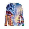 thumbnail image 4 of Qiopertar Mode Femmes Imprimé Col Rond Pull Manches Longues Blouse Confortable Chandail en Molleton Liquidation Livraison Gratuite à Moins de 5$ jusqu'à 90 % de Réduction, 4 of 5
