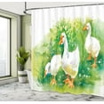 thumbnail image 5 of Ambesonne Duck Shower Curtain, Goose Farm Lake Plants, 69"Wx84"L, Green and White, 5 of 5