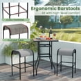 thumbnail image 2 of Spaco Set of 4 Patio Metal Bar Stools with High-Strength Metal Frame, Stylish 30" Metal Bar Stools with Curved Fabric Seat, 4 Pieces Metal Bar Stools for Outdoor as Garden, Patio, Gray, 2 of 5
