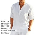 thumbnail image 4 of TELOLY Mens Shirts Cotton Linen Shirts for Men Long Sleeve Shirts for Men Casual Beach Summer T Shirts White, 4 of 6