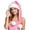 Pink, variant on Lutiedan Long Santa Hat for Adult, Fuzzy Christmas Hats with Fluffy White Furs Trim, Winter Warm Christmas Party Hat for Men Women,Pink