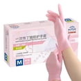 thumbnail image 2 of 100 guantes desechables de nitrilo rosa, guantes de látex sin polvo para limpieza del hogar, cocina, lavavajillas, jardinería, trabajo, tatuaje, 2 of 5