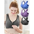 thumbnail image 3 of Gustave 3-Pack Women's Zip Front Close Sports Bra Seamless Wirefree Padded Racerback High Impact Workout Gym Yoga Bras Tank Top "Size XL", 3 of 10