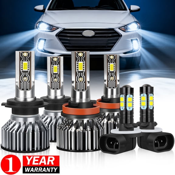 H7 H11 High&Low Beam Fits Hyundai Elantra GT 2013 2014 2015 2016 2017 LED Headlights 881 Fog Lights 6pcs