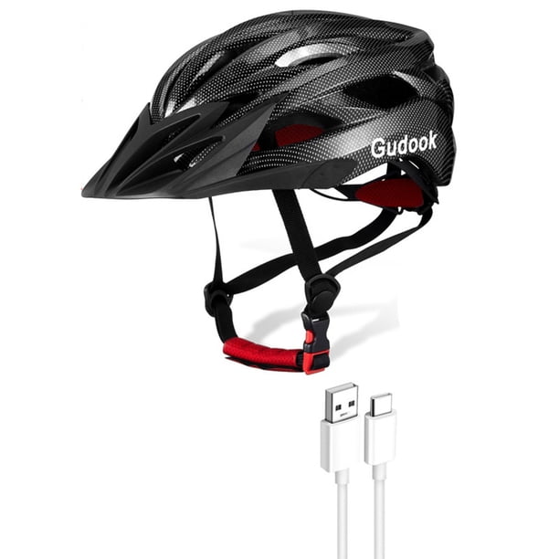 Sonducket Casco de ciclismo con luces Hombres Mujeres Cascos Seguridad de carga Profesional Integrado Sombrero Gorras de skate Ciclismo Negro METRO