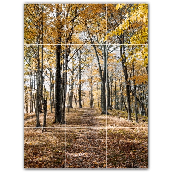 Picture-Tiles.com: Trees Ceramic Tile Wall Mural WAL501004-34S. 12.75"W x 17"H using (12) 4.25" x 4.25" Ceramic Tiles-Satin Finish