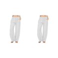 thumbnail image 1 of Pantalones de pierna ancha Sonducket para mujer de moda y versátiles Blanco S, 1 of 6