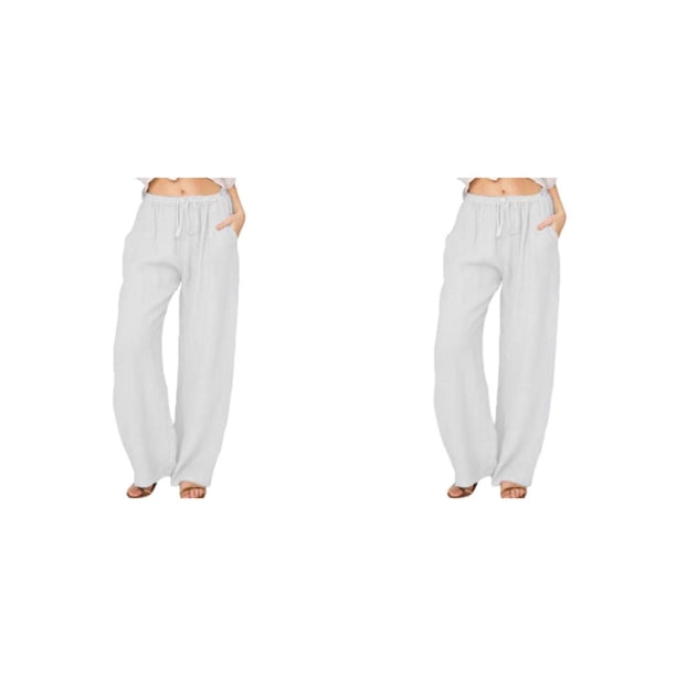 Minnieouse Manténgase a la moda y cómodo con estos pantalones sueltos para mujer Tiempo libre Pantalones casuales para mujer diario Blanco XL Blanco SG 2Conjunto