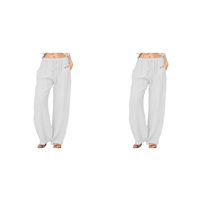 Pantalones de pierna ancha Sonducket para mujer de moda y versátiles Blanco S