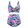 thumbnail image 5 of RELLECIGA Women's Tummy Control Swimsuit Bikini Set V Neck Two Piece Bathing Suits Swimwear, 5 of 9