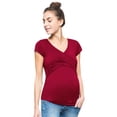 thumbnail image 3 of Youmylove Women Solid Color Nursing Baby For Maternity Multifunctionl Blouse T-Shirt Tee Shirts Pregnant, 3 of 6
