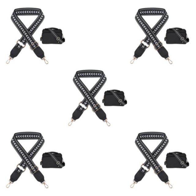 ZheElen Sangle de Sac Réglable pour Sac à Bandoulière Universelle et Durable Sangles de Sac à Main Couture Fine Noir 5ensemble