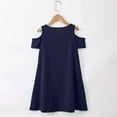 thumbnail image 5 of Kid Girl Dress Short Sleeve Tiered Swing A-Line Cute Navy Dress Girls Birthday Dress Girls Rainbow Dress, 5 of 5