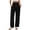Black(Womens Pants), variant on No Boundarie Womens High Waisted Wide Leg Pants Linen Button Front Pleated Casual Work Trousers with Pockets