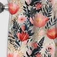 thumbnail image 4 of Designart "Love In The Wild Coral And Beige Flower" Floral Blackout Curtain Single Panel, 4 of 4
