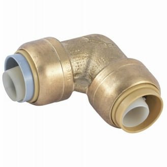 3/4 Inch Brass 90 Degree Elbow Push Connector - For PEX, CPVC & Copper Pipes