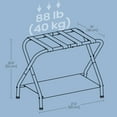 thumbnail image 2 of LEDREM Luggage Racks Set of 2, Foldable Steel Frame with Storage Shelf & Hook-and-Loop Fastener, for Suitcases up to 110 lb, Black, 2 of 6