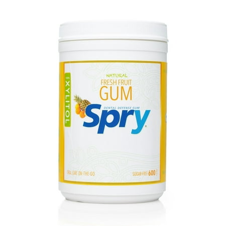 Spry Xylitol Gum, Fresh Fruit, 600 Count - Great Tasting Natural Chewing Gum That is Aspartame Free, Promotes Oral Health, and Fights Bad