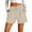 Beige, variant on Jean Shorts for Women High Waist Pockets Elastic Waistband Plus Size Shorts for Women,Beige,L